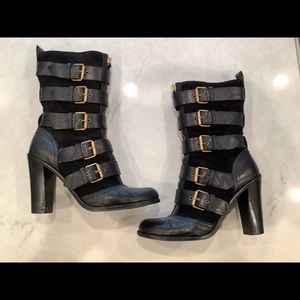 Marc by Marc Jacobs black suede and leather boots